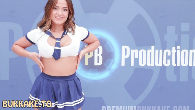 Premiumbukkake - Bright Marta Villalobos Takes a Lot of Cum in Her Mouth and Swallows It