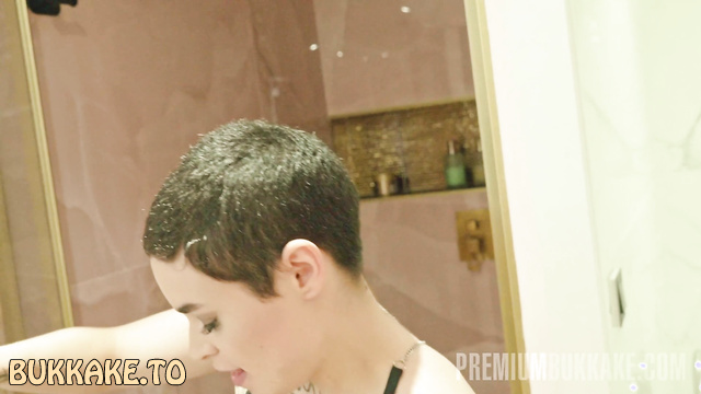 Premium Bukkake - Sexy Short Hair Slut Saba Lapiedra Gets Some Cum