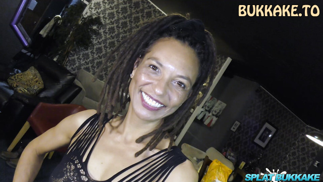 Splatbukkake - Sexy Ebony Slut Violette Love at the Blowbang Orgy