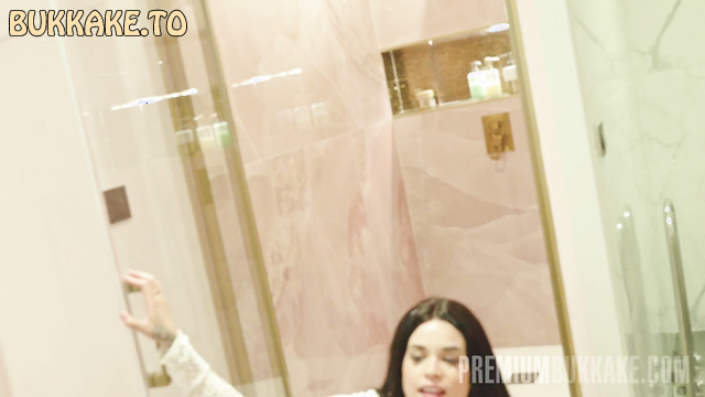 Premium Bukkake - 340 Sexy Brunette Saba Lapiedra Gets a Lot of Facials at the Show