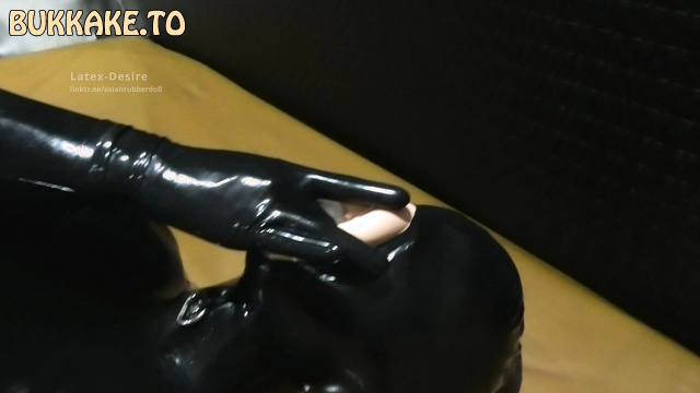 LatexDesire - A Slut in Latex Suit with Two Rubber Pussies Covered in Cum