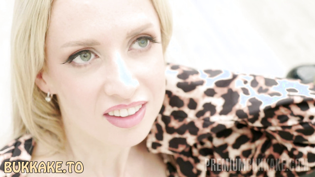 Premiumbukkake - Sweet Blonde Adriana Enjoyed Swallowing Fresh Cum