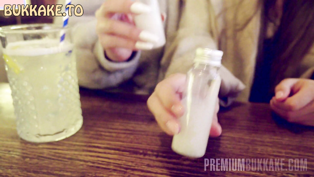 Premium Bukkake - Two Cute Girls Swallow a Jar of Sperm On Interview
