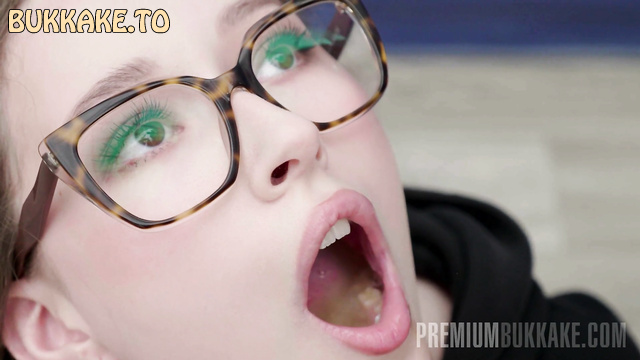 Premiumbukkake - Babe In Glasses Dalila Lapiedra Needs Fresh Hot Cum In Mouth All Day